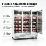 Dual Temperature Double Door Upright Commercial Freezer Stainless Steel Chiller