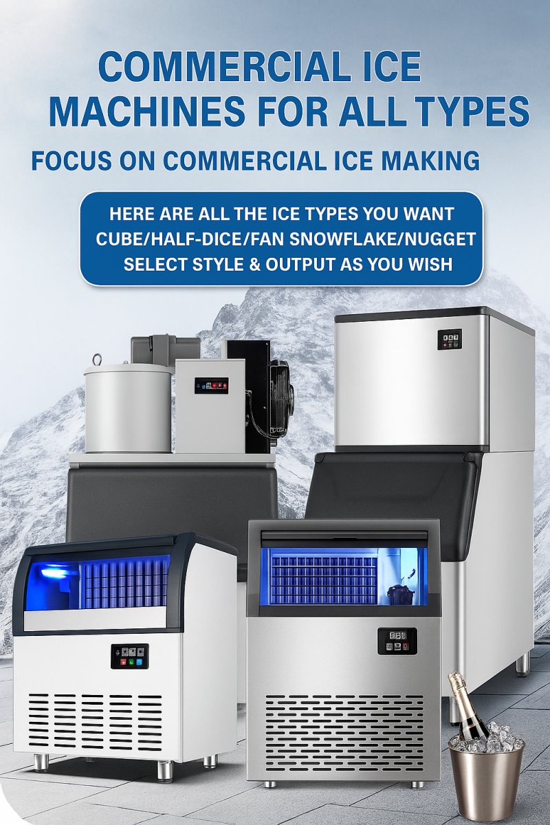 Electric Automatic Ice Maker with LED Display Square Ice for Commercial Use in Hotels Restaurants Kitchens
