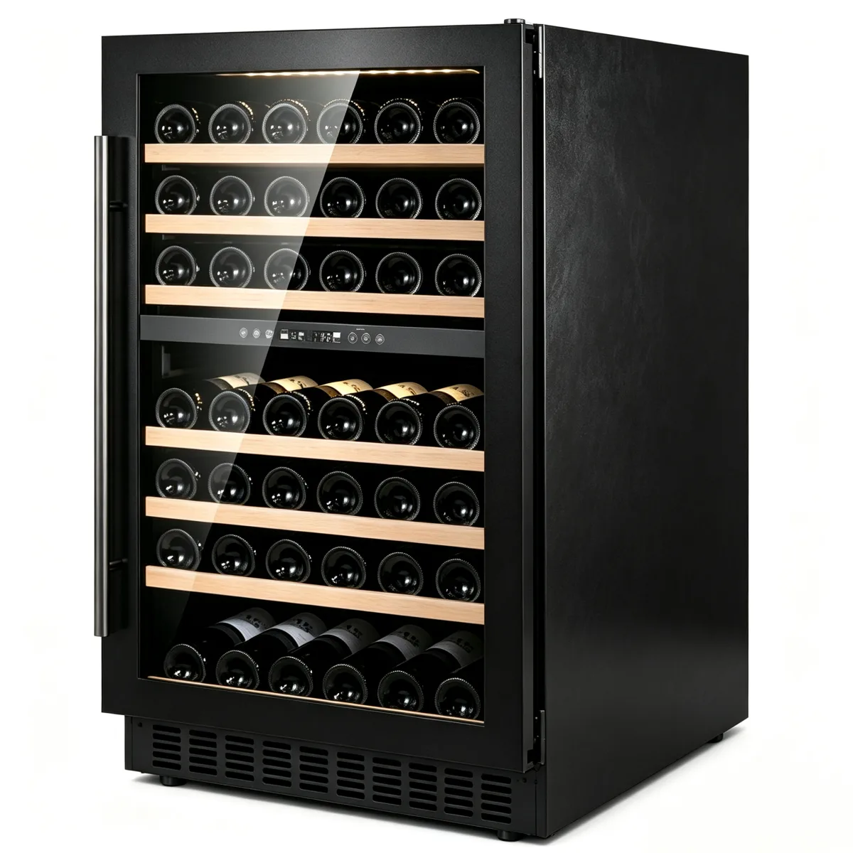 G-Touch Control  Zone Wine Cabinet With Pull Out Beech Wood Shelves