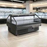 Energy Saving Curved Glass Deli Showcase Bright LED Lighting Meat Display Case for Cooked Food