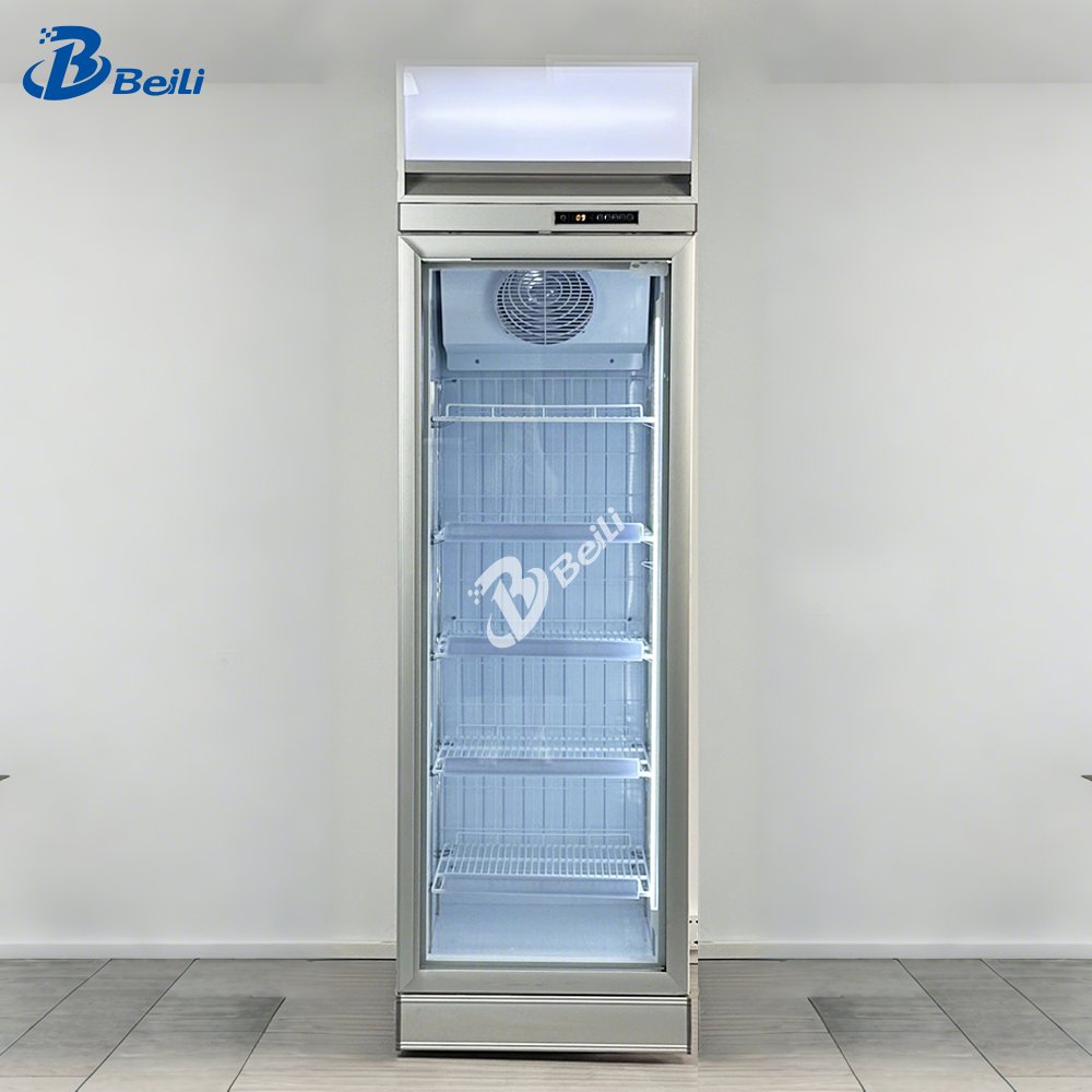 Single Glass Door Fridge Commercial Beverage Refrigerator Soft Beer Cooler