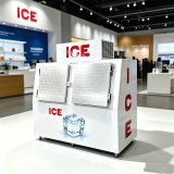L-Custom Blue/Red ICE Pattern Commercial Ice Storage Freezer Horizontal Ice Merchandiser for Supermarket Beverage Shop
