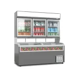 Sliding Curved Glass Lower Compartment Combi Chiller Effectively Reduce Cold Air Outflow