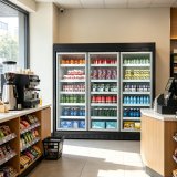Space Saving Upright Beverage Fridge Removable Shelves Glass Door Display Chiller for Small Retail Store