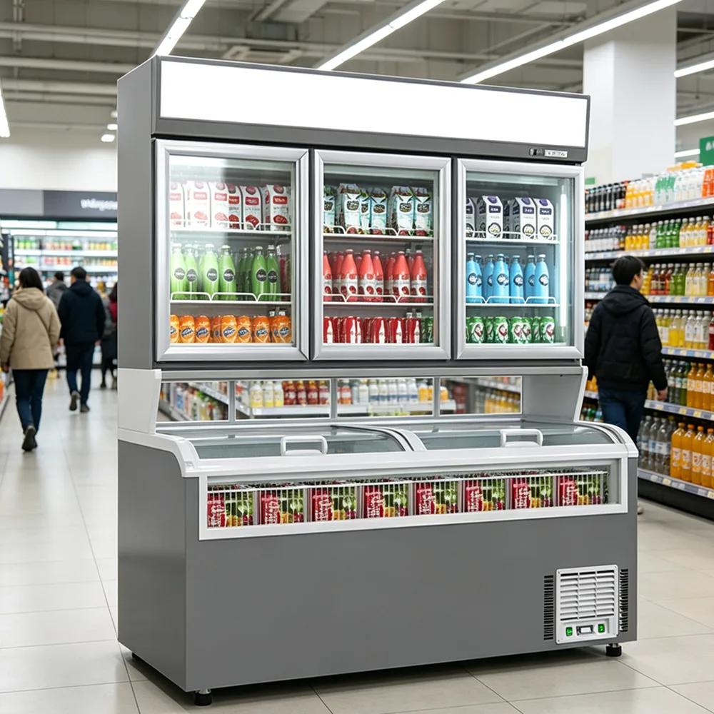 Two-Tier Combi Refrigerated Merchandiser with Independent Uniform Cooling Circulation System