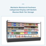 Commercial Vegetable Fruit Open Display Chiller Produce Refrigerated Showcase for Supermarket Grocery Store