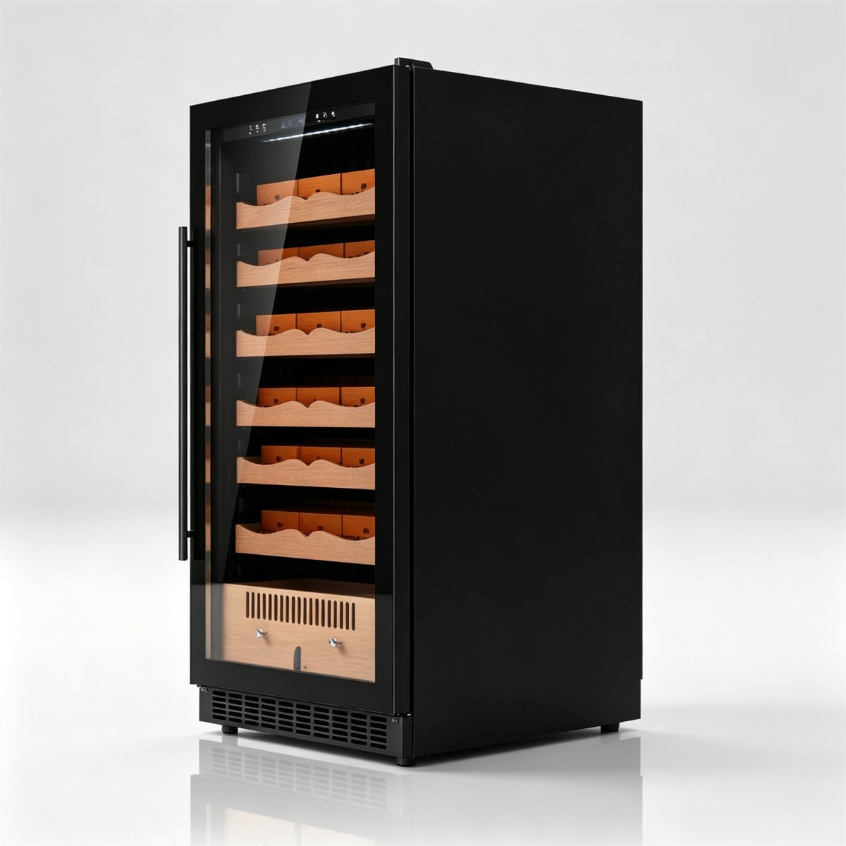 C-265L Large Vertical Cigar Humidor Cedar Wood Racks Constant Temp Humidity Storage