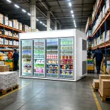 Walk-in Glass Door Display Fridge Freezer Food Grade Commercial Refrigeration Equipment