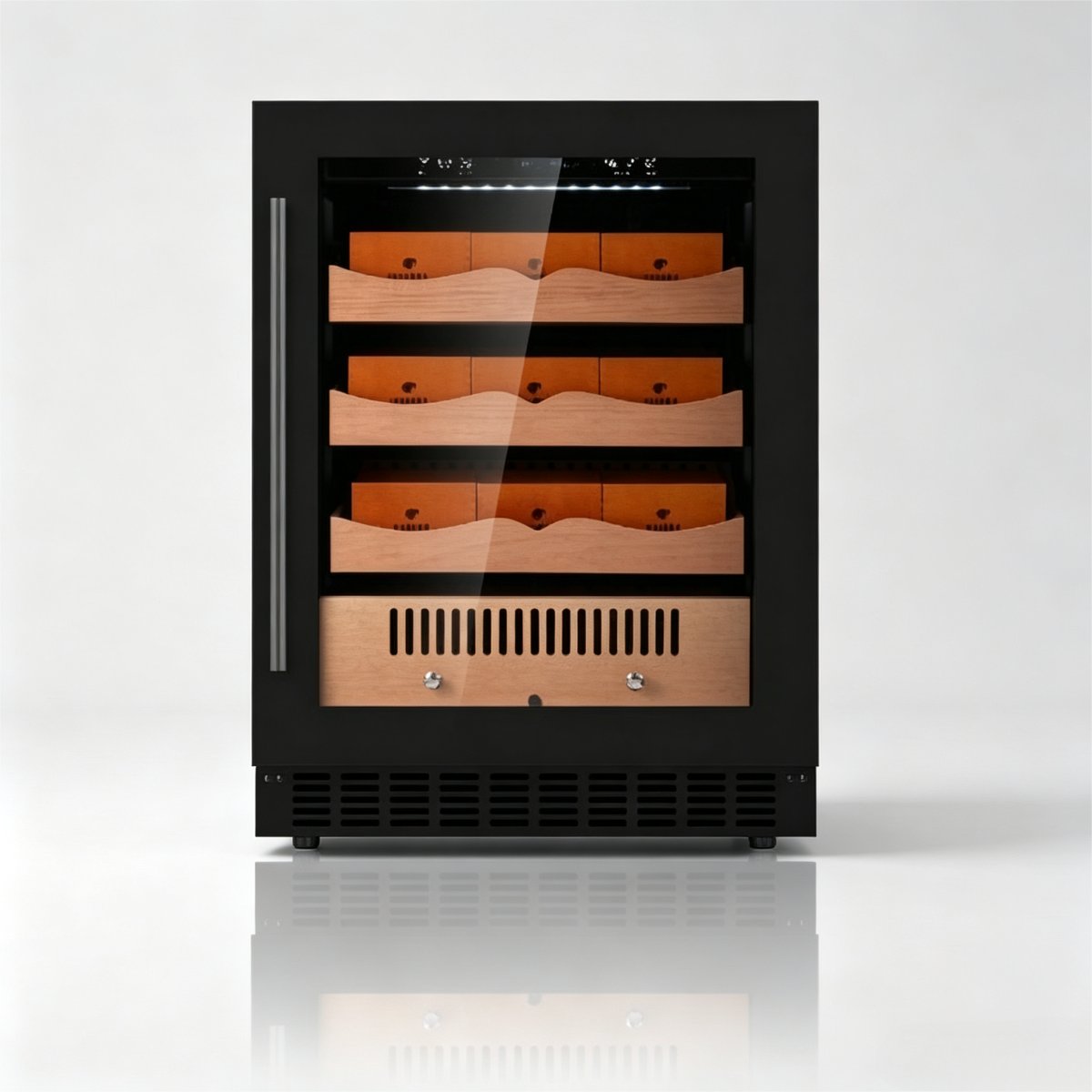 C-145L Vertical Cigar Humidor Constant Temp 16-22℃ Cedar Wood Storage Racks