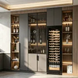 L- Anti-oxidation Wine Display Cooler Stainless Steel Frame Commercial Wine Cabinet