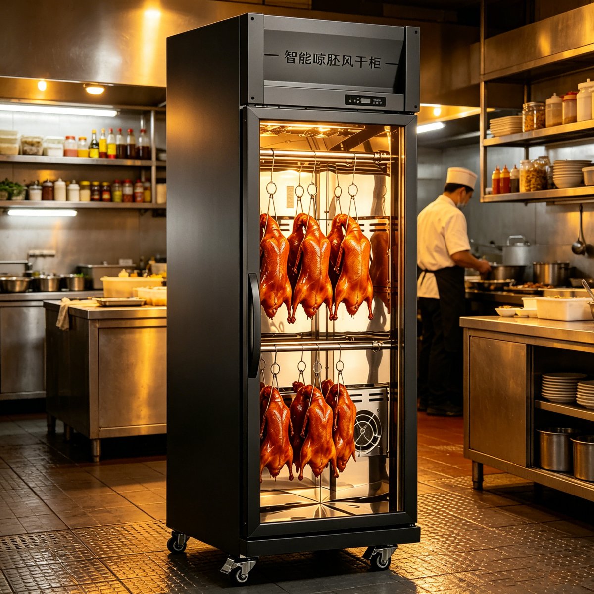 L- Single Glass Door Air Drying Cabinet for Roast Duck Meat Display