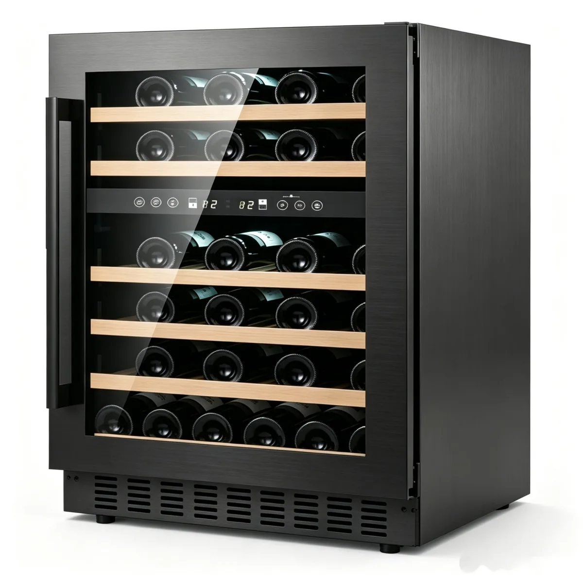 G-Touch Control  Zone Wine Cabinet With Pull Out Beech Racks