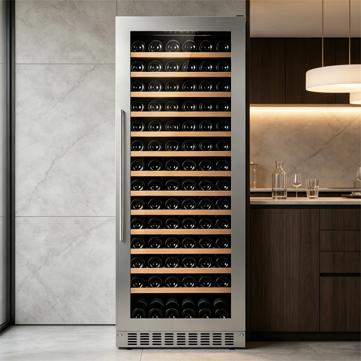 G-Fan Cooling Single Temp Wine Cabinet Built in Freestanding Wine Fridge