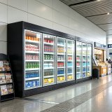 Black Finish Upright Refrigerator Removable Shelves Upright Refrigerated Showcase for Retail Store Use