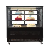 Cafe Use Cake Display Cooler Stainless Steel Shelves Front Back Double Door Showcase