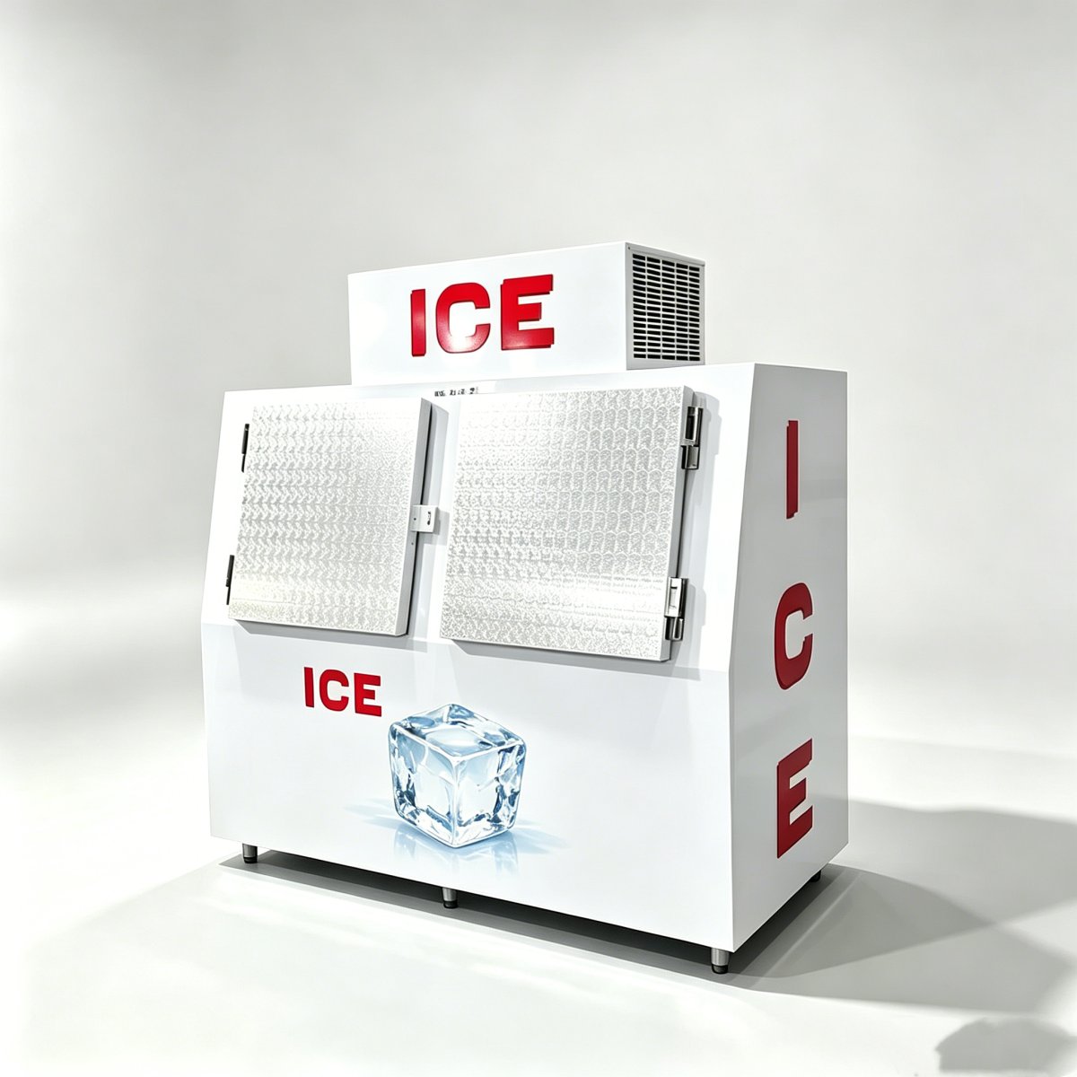 L-Commercial Ice Storage Freezer Stable Temperature Ice Holding Cabinet for Gas Station Ice Retail Business