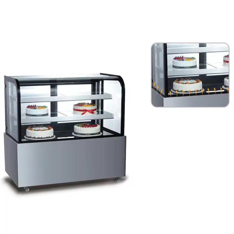 Commercial Multi-Tier Glass Door Cake Display Refrigerator for Bakery Shop