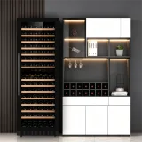 G-Commercial Extra Big Wine Cooler With Pull Out Beech Wood Shelves