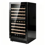 G-Touch LCD Control  Zone Wine Fridge With Pull Out Beech Wood Shelves