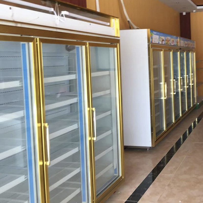 Supermarket Frozen Food 3 Glass Door Industrial Upright Freezer