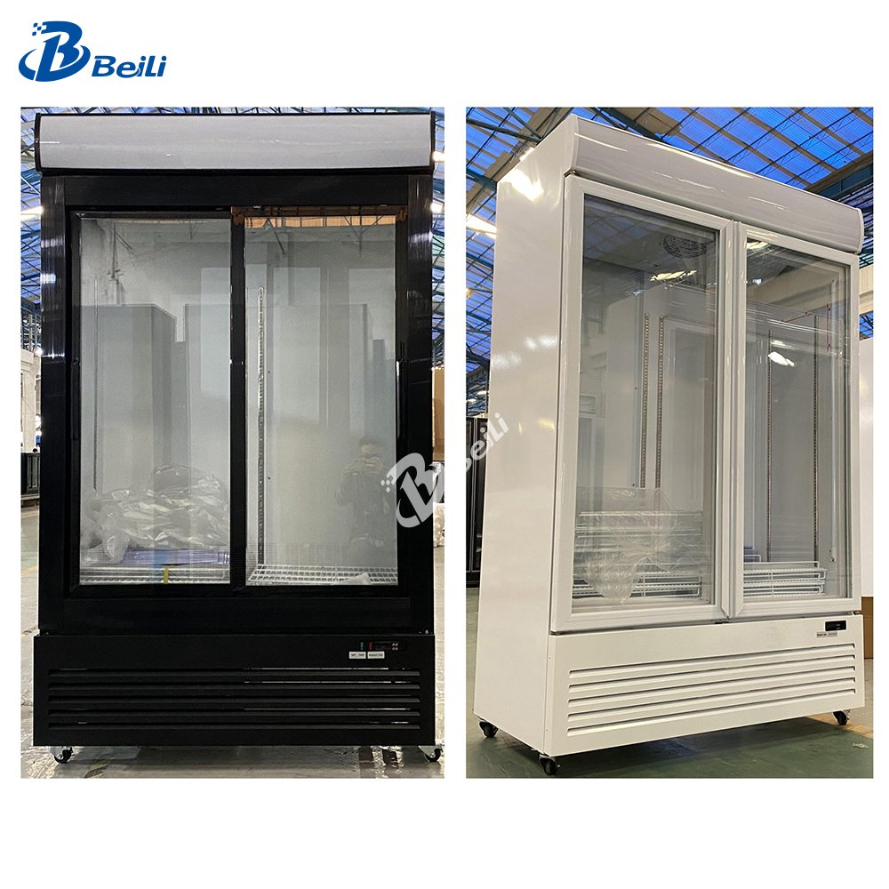 Commercial Double Door Beer Display Fridge Display Cooler