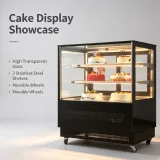 3 Layers Cake Showcase Refrigerator Front Rear Access Dessert Display Cooler For Cafe