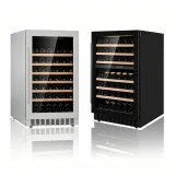 L-  Freestanding & Built-in Dual Use Wine Cooler Low Noise Narrow Vertical Wine Storage Fridge for Villa