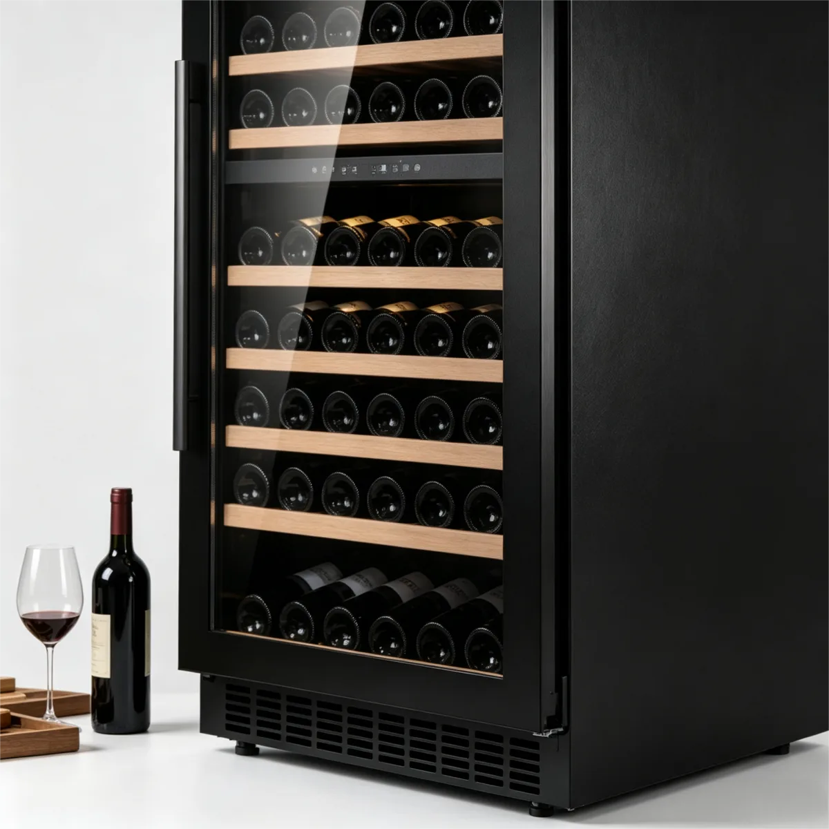 C-375L Vertical Built-in Wine Refrigerator Wooden Storage Shelves