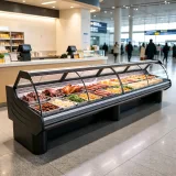 Commercial Countertop Deli Cooler Anti-Fog Tempered Glass Cooked Food Display Cabinet With LED Light