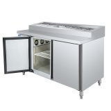 Commercial Under Counter Display Refrigerator Pizza Salad Bar Cooler with LED Light 220V Cooling Freezer