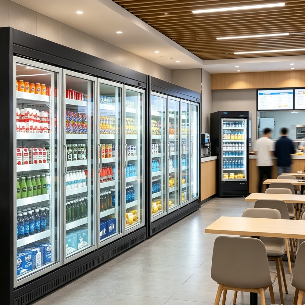 CE Certified Commercial Refrigerator Adjustable Shelves Upright Refrigerated Showcase for Convenience Store