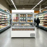 Light Sliding Curved Glass Lid Combi Freezer Reduce Cold Air Loss for Daily Frozen Product Sales