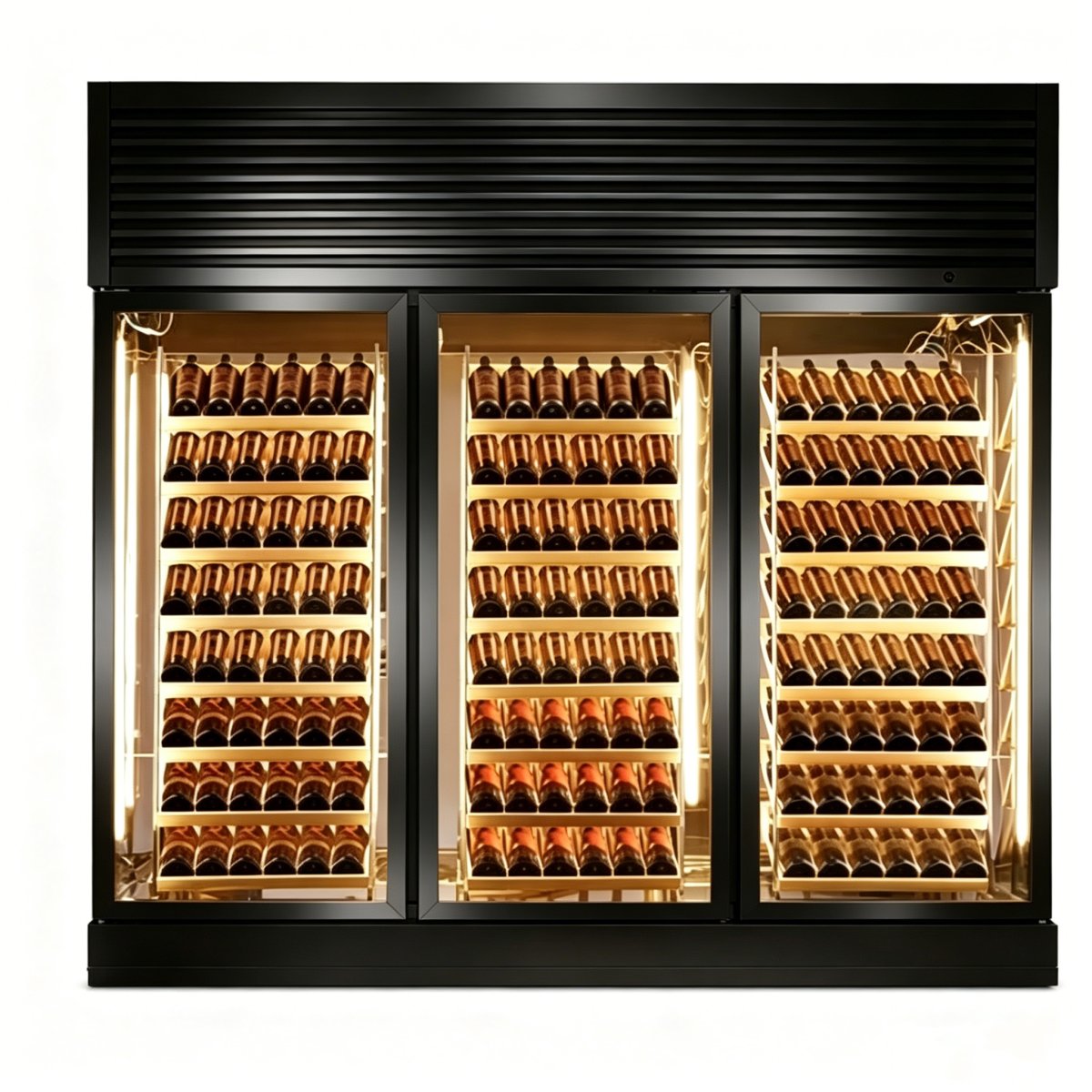 L-Custom Stainless Steel Wine Display Cabinet Constant Temp Humidity Commercial Wine Refrigerator