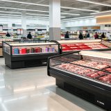 Large Capacity Open Island Deli Display Case Commercial Raw Meat Cooked Food Refrigerated Chiller for Grocery Market