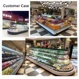 Air Cooled Double Sided Commercial Display Cooler Auto Defrost Island Display Chiller for Supermarket