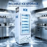 C-Fast Direct Cooling Vertical Single Door Ice Storage Freezer Anti-fog Tempered Glass Door for Beverage Retail