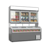 Separable Upper Vertical Freezer & Lower Multiple Sliding Chest Freezer Combo With Detachable Storage Baskets