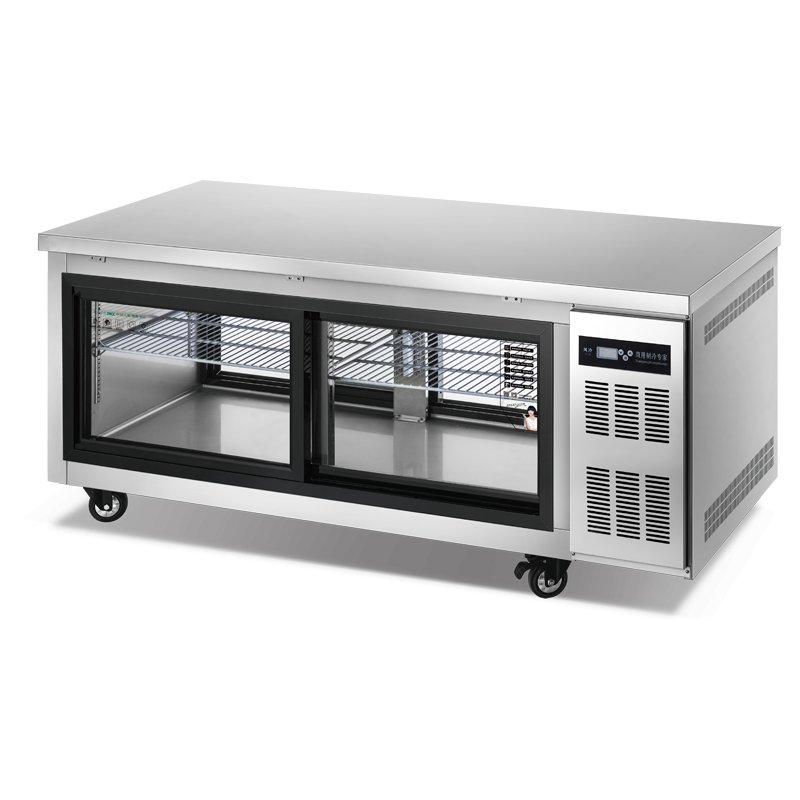 High Quality Sustainable Use Double Pass Showcase Worktable Fridge Ventilated Cooling Refrigerated Chiller Undercounter Freezer