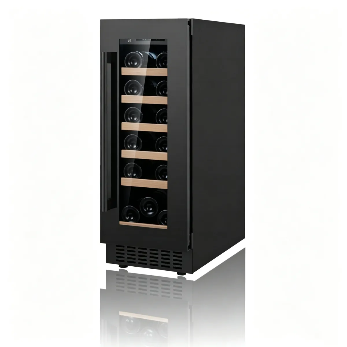 L-Single Glass Door Wine Cooler Stainless Steel Frame Built-in Undercounter Wine Fridge Home Wine Cabinet