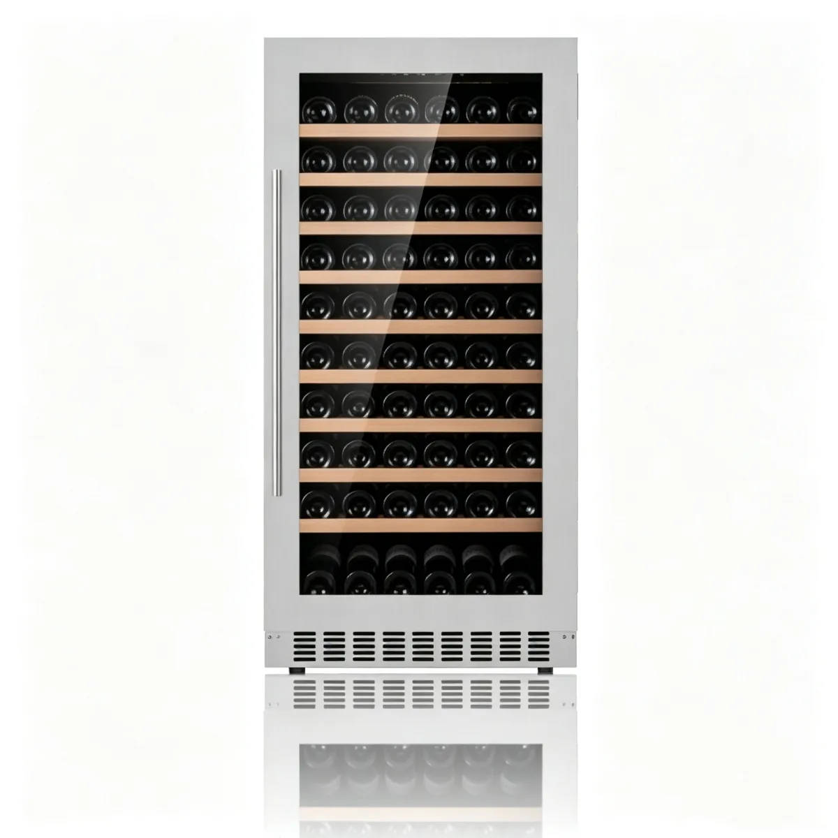 L- UV Protection LED Wine Chiller Single Door Anti-fog Glass Under Counter Wine Refrigerator for Private Bar