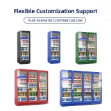 Single Door Commercial Beverage Refrigerator, Custom Color Vertical Drink Display Fridge with Digital Temp Control