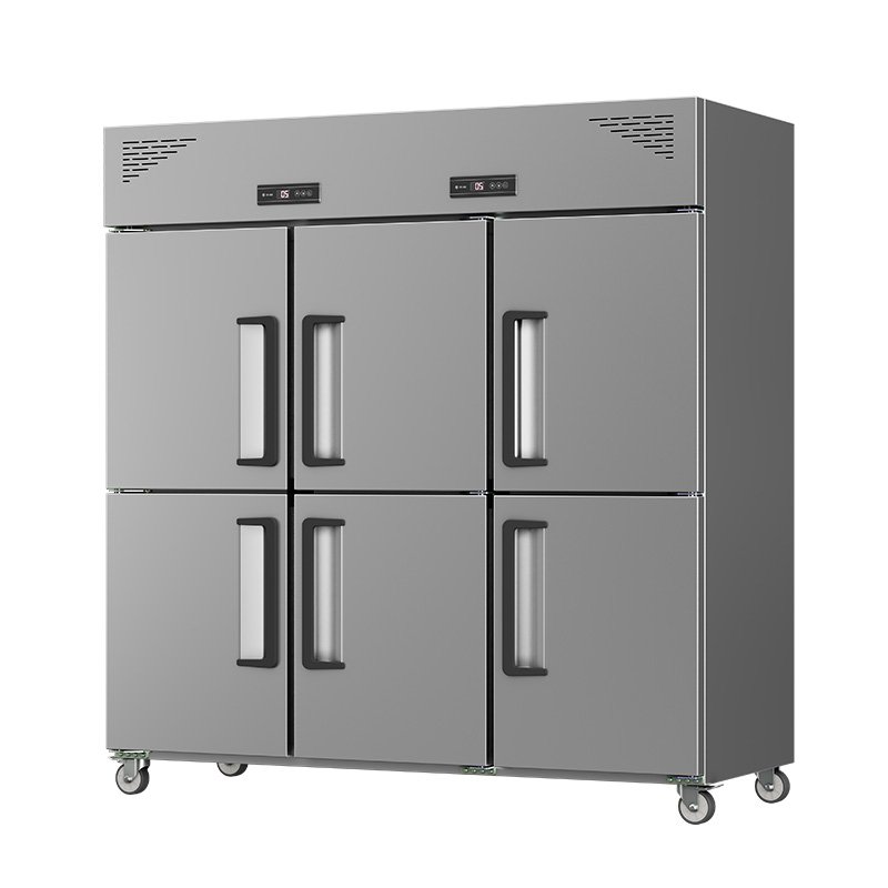High End Kitchen Double Temperature Fridge Freezer Ss Steel Commercial Fridge Merchandiser