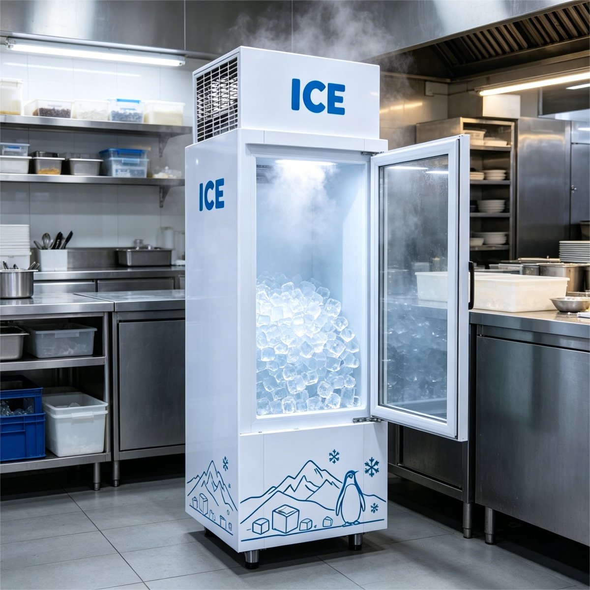 C-Digital Temperature Display Single Door Ice Storage Freezer Fast Direct Cooling Anti-Rust Spray Cabinet