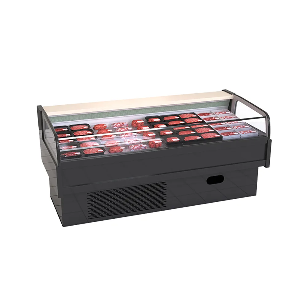 Commercial Open Raw Meat Display Cabinet Low Noise Air Circulation Beef Lamb Cooler