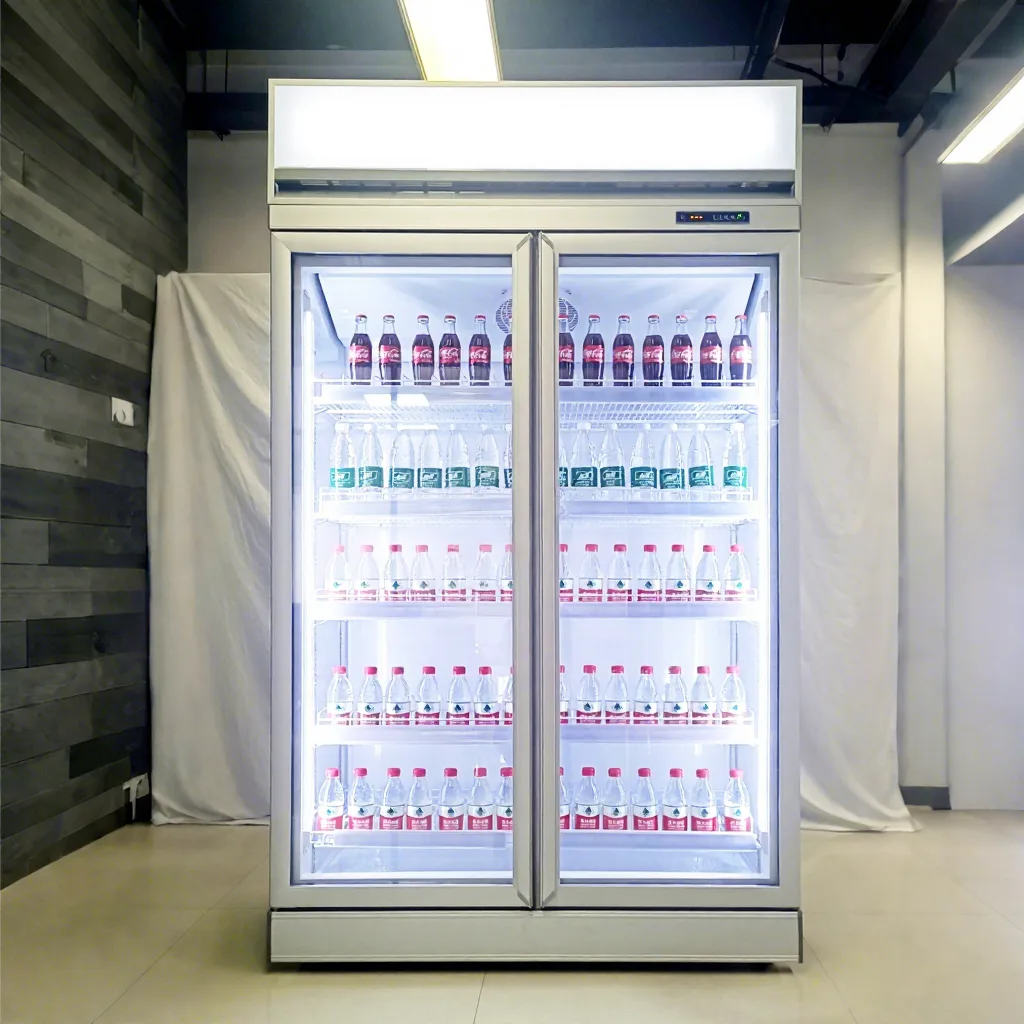 Glass Door Double Beer Fridge Freezer  Pepsi Fridge