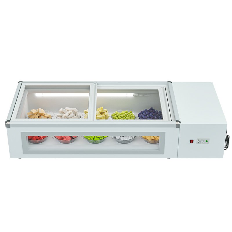 BEILI Small Display Fridge Counter Top Double Door Table Top Fridge