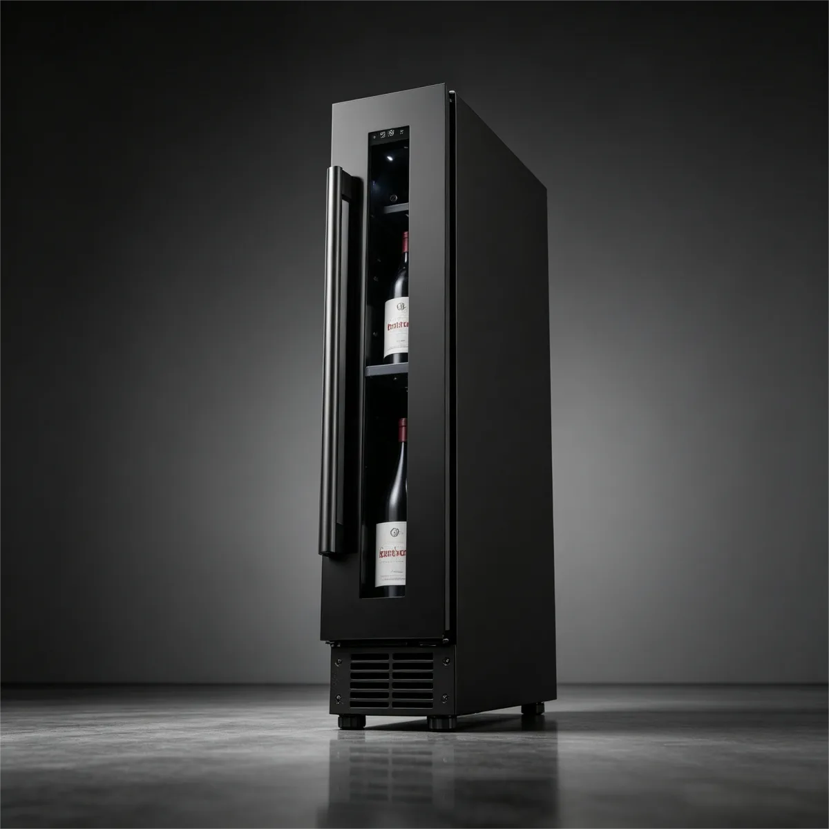 C-22L Narrow Vertical Built in Wine Refrigerator Constant Temp Glass Door Wine Cooler for Home Kitchen
