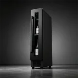 C-22L Narrow Vertical Built in Wine Refrigerator Constant Temp Glass Door Wine Cooler for Home Kitchen