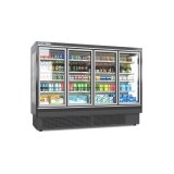 4 Sliding Glass Door Vertical Beverage Display Cooler Commercial Refrigerator For Supermarket Juice Beer Dairy Storage