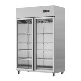 refrigeration and freezing stainless steel gone glass door transparent light commercial kitchen refrigerator